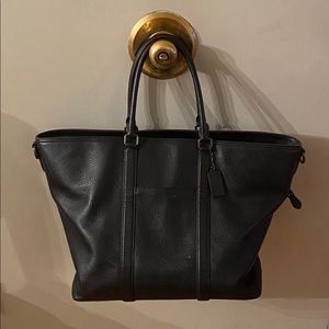 Coach Zippered Travel Carry-All (Black Leather)